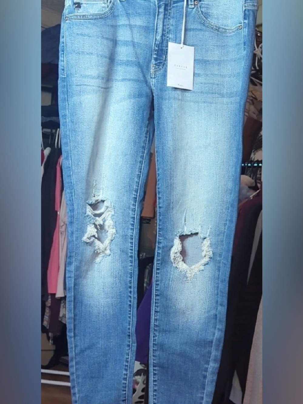 👖 KanCan Super Skinny Distressed Light Wash Jeans | Size 11/29 | NWT